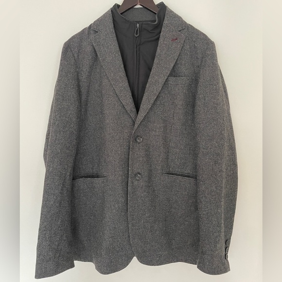 TED BAKER London Grey Sport Coat with Removable Jacket Insert Size 4 (Men's L)